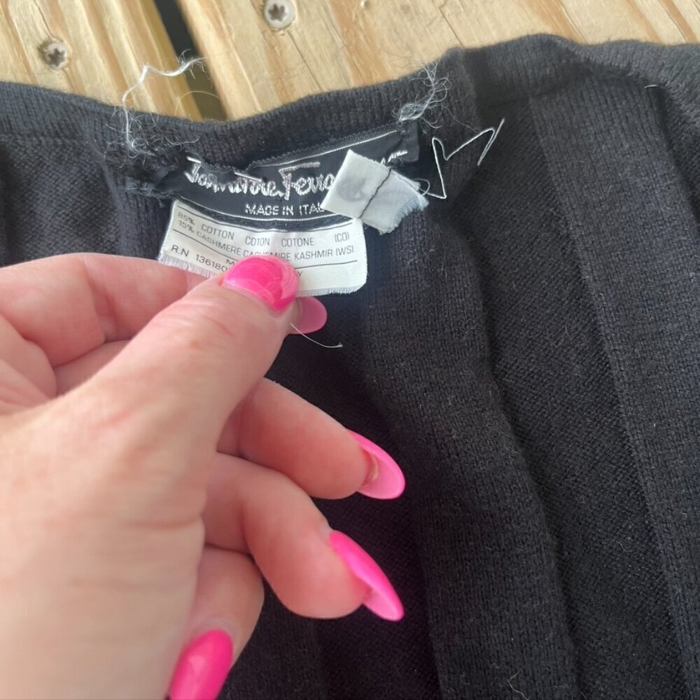 ** Salvatore Ferragamo cashmere cotton black sweater Medium - Picture 8 of 9